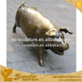 outdoor lovely bronze smooth surface metal pig statue